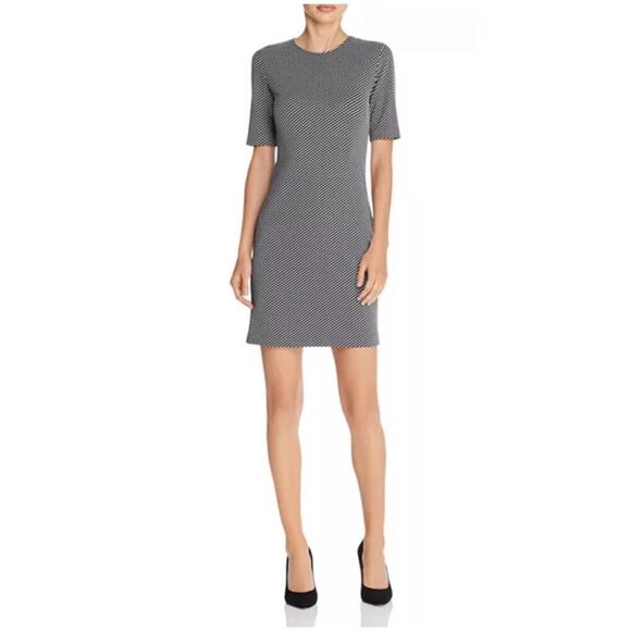 Theory Womens Rijik B Claymont Stretch‎ Knit Mini Sheath Dress Black Size 4 - Picture 1 of 12